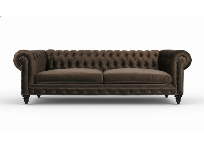 Chesterfield Brown nouveau salon moderne Trois places Mobilier créatif Tissu en textile