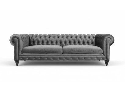 Trois places Chesterfield Meubles Créatifs Tissu Gris Living Room Moderne