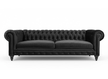 Chesterfield Noir Salon Moderne Trois Places Meubles Créatifs Tissus Textiles
