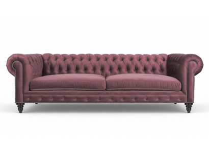 Chesterfield Meubles Créatifs Tissu Rose Canapé Salon Moderne Trois Places