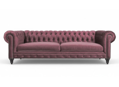 Chesterfield Meubles Créatifs Tissu Rose Canapé Salon Moderne Trois Places