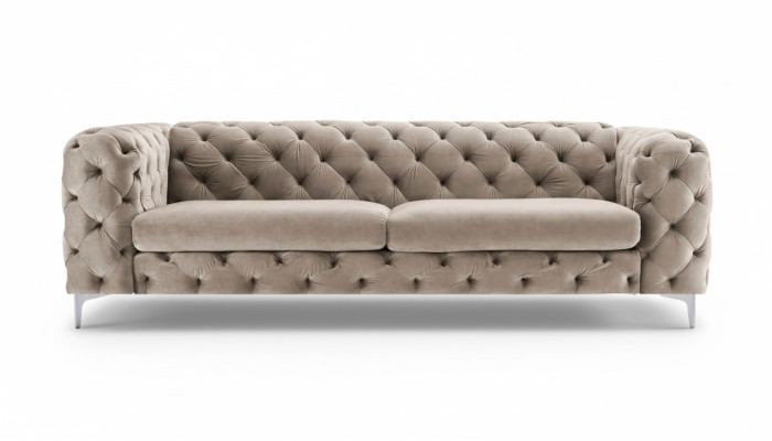 Canapé Chesterfield trois places brun canapés meubles textile salon canapé velours