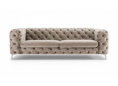 Canapé Chesterfield trois places brun canapés meubles textile salon canapé velours