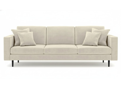 Canapé beige quatre places en tissu pour le salon, design de canapé, canapé rembourré, neuf tissu.
