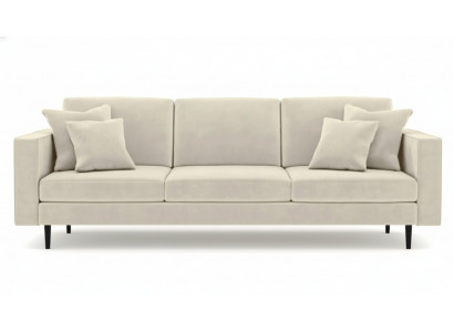 Canapé beige quatre places en tissu pour le salon, design de canapé, canapé rembourré, neuf tissu.