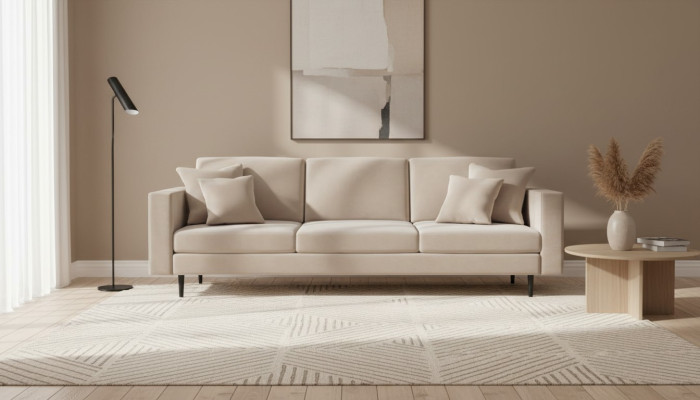 Canapés, divans, canapés en tissu, style italien, meubles de salon, sofas en velours, coussins.
