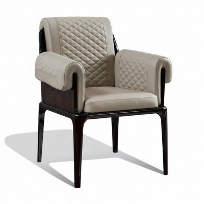 Chaise nouvelle et moderne design créatif Mobilier de luxe Chaises de salle à manger en bois cuir