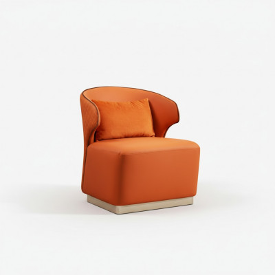 Fauteuil en tissu de luxe orange Salon Textile nouveau Design moderne créatif