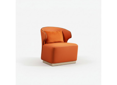 Fauteuil en tissu de luxe orange Salon Textile nouveau Design moderne créatif