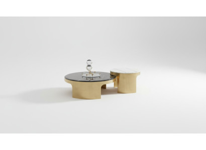 Double table basse noir blanc Table de luxe Salon créative