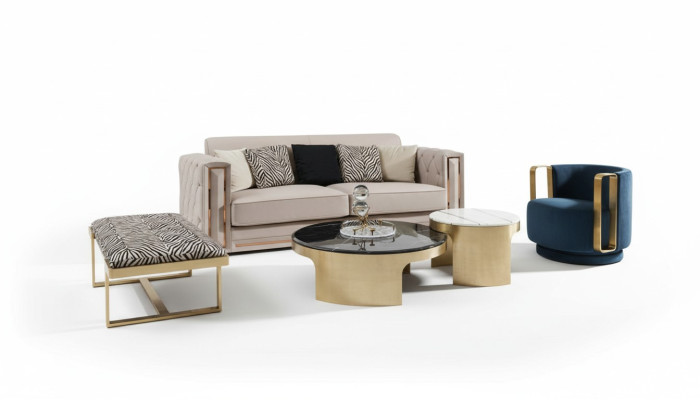Tabouret Zèbre Salon en acier inoxydable nouveau Mobilier de design moderne de luxe