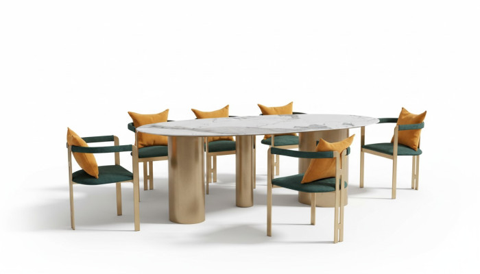 Table à manger 6 chaises mobilier de design moderne Table de salle à manger de luxe Chaise