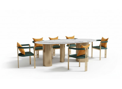 Table à manger 6 chaises mobilier de design moderne Table de salle à manger de luxe Chaise