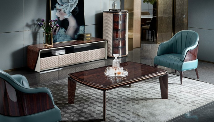 Base de table basse, commode, canapés de luxe en bois design pour le salon, canapés.