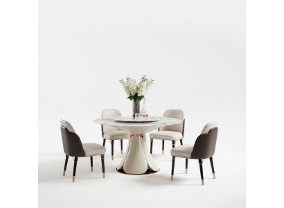 Ensemble de chaises 4x en cuir lait Luxe Salle à manger de nouvelle conception créative
