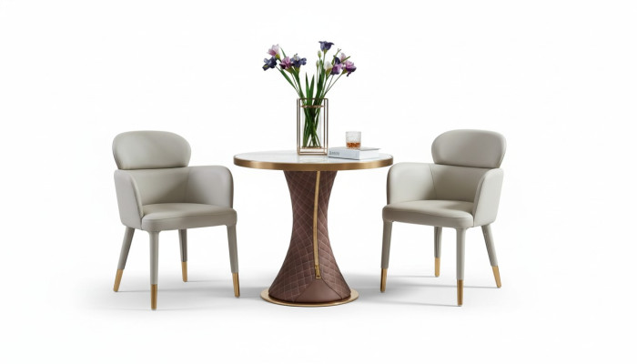 Table basse en marbre blanc nouvelle Table d'appoint Design moderne Mobilier de luxe.