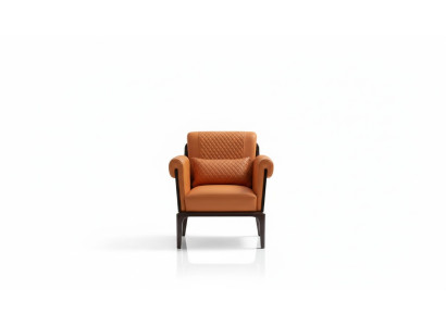 Fauteuil Orange Chaise en cuir Lehn Design moderne Mobilier de luxe Salon en bois nouveau