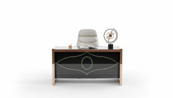 Tisch Stuhl Arbeitszimmer Schreibtisch Schwarz Büroausstattung Möbel Luxus 2 Stücke