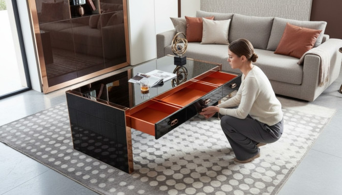 Bureau en bois marron Table Salle d'étude Tables Bureau Design moderne Mobilier de luxe