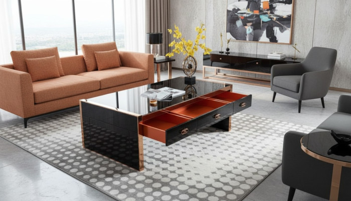 Bureau en bois marron Table Salle d'étude Tables Bureau Design moderne Mobilier de luxe