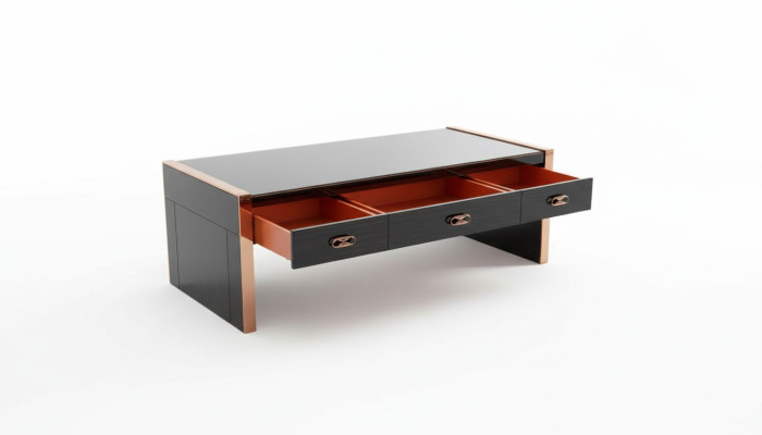 Bureau en bois marron Table Salle d'étude Tables Bureau Design moderne Mobilier de luxe