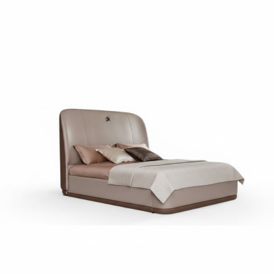 Lit 2x Table de chevet en cuir Lit en bois Chambre à coucher Lit en cuir Design moderne Meubles