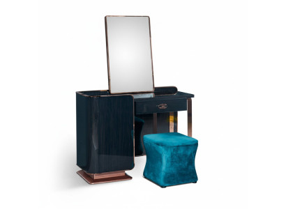 Hocker Bleu Textile Chambre à coucher Neuf Créatif Design Moderne Meubles Luxe Tissu Neuf