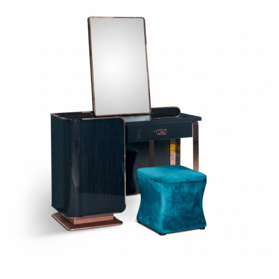 Coiffeuse Tabouret Bois Textile Chambre Créatif Design Moderne Mobilier de Luxe