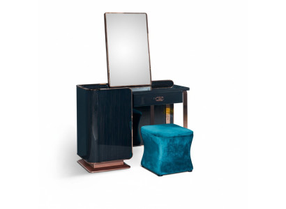 Coiffeuse Tabouret Bois Textile Chambre Créatif Design Moderne Mobilier de Luxe