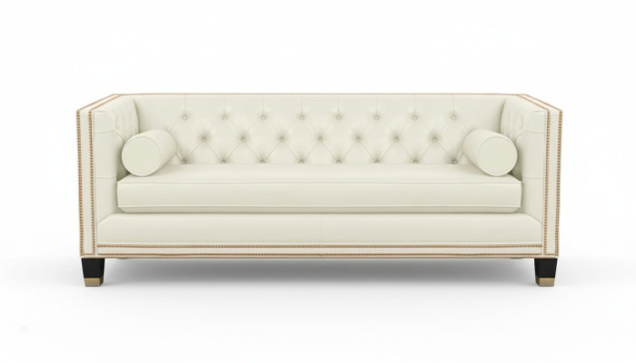 Canapé Chesterfield beige meubles cuir salon design moderne canapés neufs