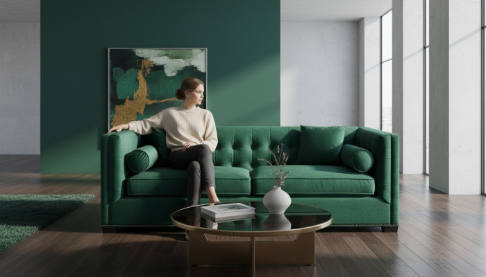 Canapés Chesterfield en tissu vert pour salon, canapé rembourré, canapés, divan, canapé trois places.
