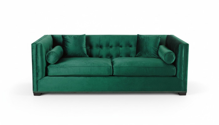 Canapés Chesterfield en tissu vert pour salon, canapé rembourré, canapés, divan, canapé trois places.