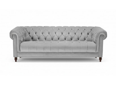 Gris clair Trois places Chesterfield nouveau Tissu Salon Canapé Rembourrage Canapé Canapés