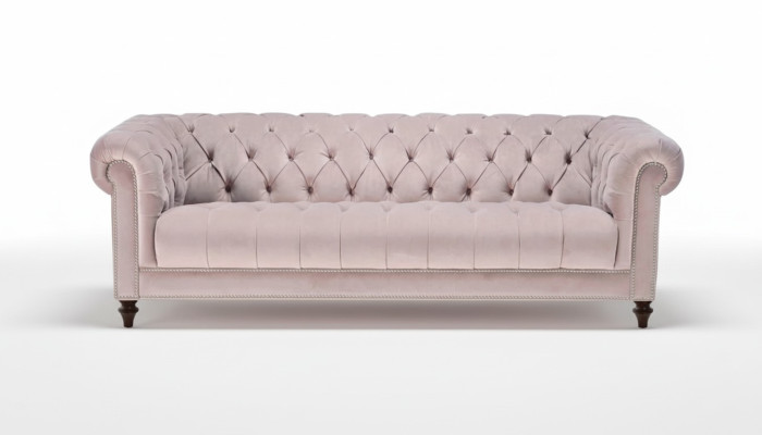 Chesterfield Old Pink Nouveau Rose Trois Places Tissu Design Canapés Rembourrage Canapé Canapés
