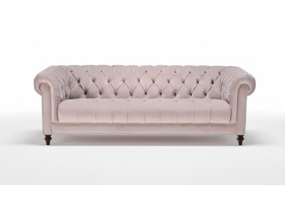 Chesterfield Old Pink Nouveau Rose Trois Places Tissu Design Canapés Rembourrage Canapé Canapés