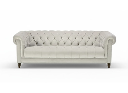 Argent Trois Canapés Design en Tissu Trois Places Canapés Rembourrés Originaux Chesterfield neufs