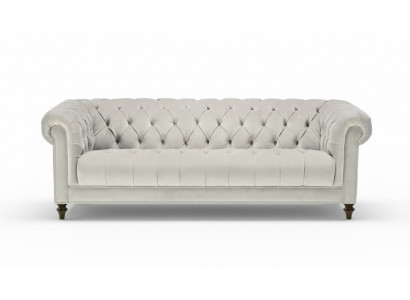 Argent Trois Canapés Design en Tissu Trois Places Canapés Rembourrés Originaux Chesterfield neufs