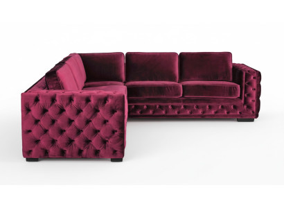 Lila chesterfield couch luxus samt stoff couchen sofa set knöpfe polster neu