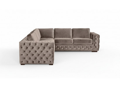 chesterfield canapé en tissu de velours de luxe canapé set boutons rembourrage nouveau beige