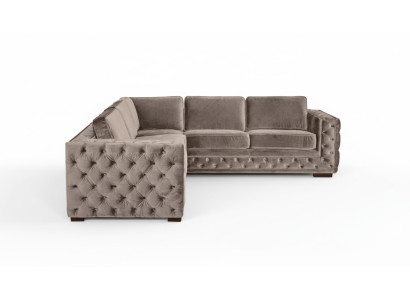 chesterfield canapé en tissu de velours de luxe canapé set boutons rembourrage nouveau beige