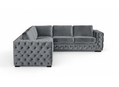 Canapé d'angle Gris Coins Velours Design de meubles Paysage de vie Canapé Modulaire Enveloppe