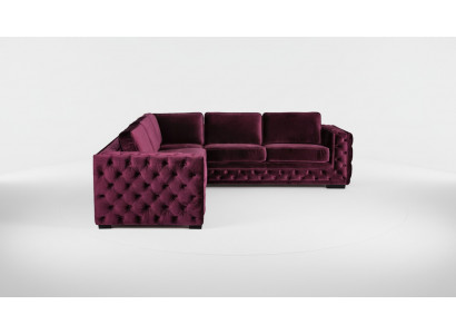 Canapé d'angle bourgogne Chesterfield en velours Mobilier de nouvelle salle de séjour Design moderne Canapé