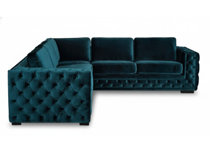 Canapé d'angle vert Canapé paysage vivant Ensemble de coin Rembourrage Mobilier Design Chesterfield