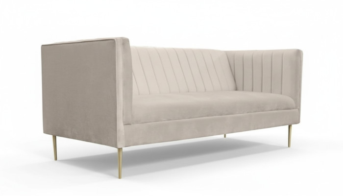 Canapé italien trois places mobilier moderne design canapé en tissu textile velours beige