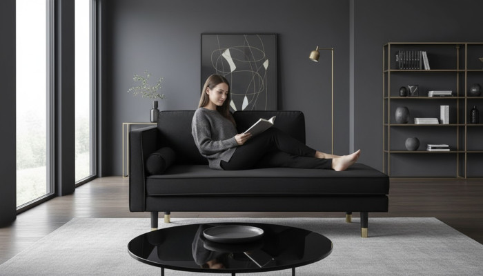 Chaise longue Creative Furniture nouveau Salon Design Moderne Canapé Noir