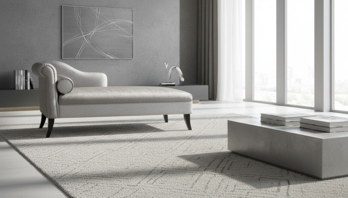 Chaise longue Meubles créatifs Salon Design moderne Canapé Tissu Argent