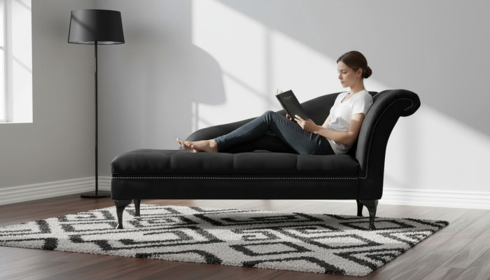 Chaise longue Élégant transat Transats Chesterfield avec boutons chaise longue en velours