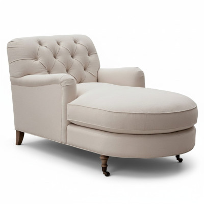 Chaise longue beige Chesterfield mobilier Transat Salon Moderne