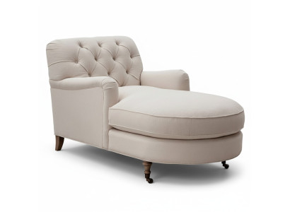 Chaise longue beige Chesterfield mobilier Transat Salon Moderne