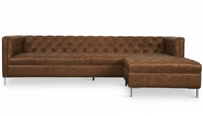 Canapé d'angle marron Style occidental Ensemble d'angle Canapé d'angle Canapé d'angle Suite Revêtement